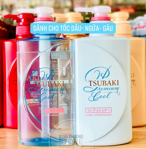 BỘ GỘI + XẢ TSUBAKI PREMIUM COOL XANH
