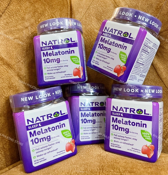 Kẹo Dẻo Giúp Giấc Ngủ Ngon Natrol Gummies Melatonin Strawberry 10mg 90 viên