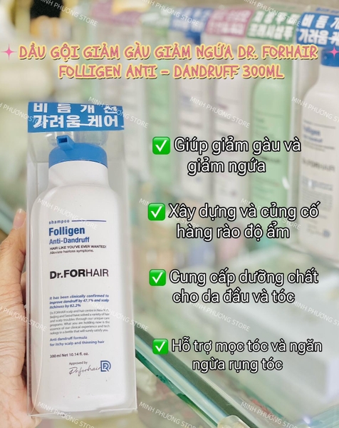 Dầu Gội Giảm Gàu - Giảm Ngứa Dr.FORHAIR FOLLIGEN ANTI-DANDRUFF 300ml