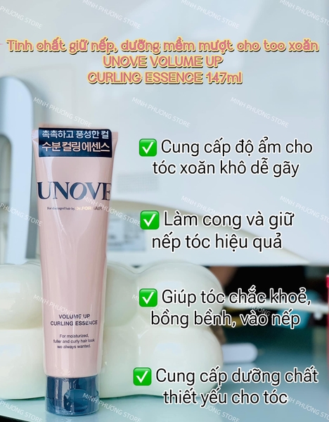 Tinh chất giữ nếp, dưỡng mềm mượt cho tóc xoăn UNOVE VOLUME UP CURLING ESSENCE 147m