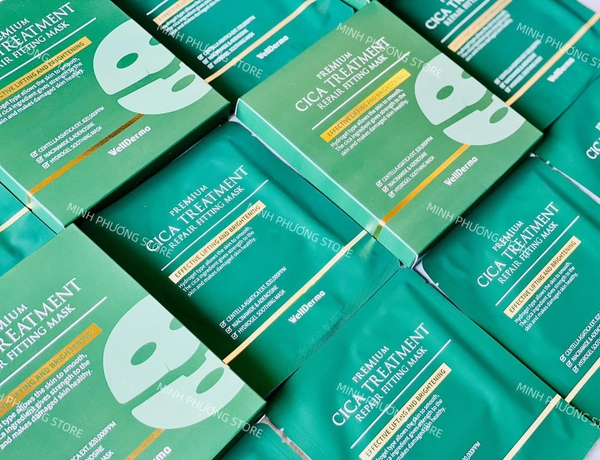 Mặt Nạ Thạch Rau Má Wellderma Cica Treatment Repair Fitting Mask (1 hộp/4 mask)