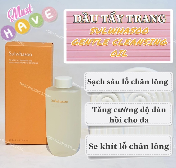 DẦU TẨY TRANG DỊU NHẸ CHO DA SULWHASOO GENTLE CLEANSING OIL
