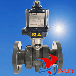 Plastic PVC 220V Electric Actuator Ball Valve Flanged