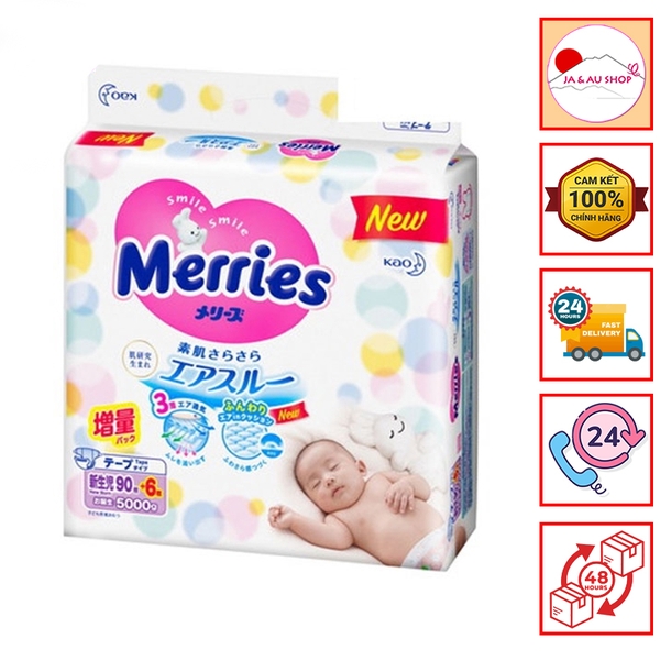 Bộ Bỉm quần/dán Merries Nhật Bản - Size NB/S/M/L/XL/XXL Từ 28 miếng tới 96 miếng