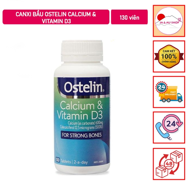 Canxi bầu Ostelin Calcium & Vitamin D3 130 viên