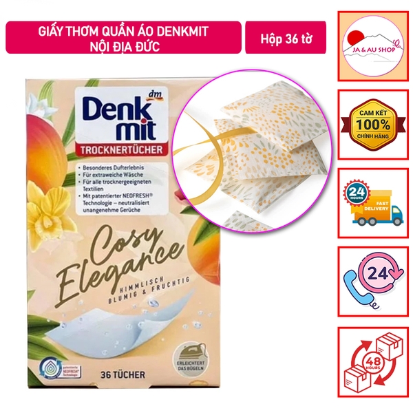 Giấy thơm quần áo Denkmit Nội địa Đức - Hộp 36 tờ