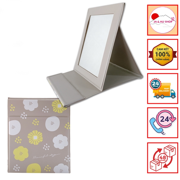 Gương trang điểm mini gấp gọn bỏ túi Nhật Bản