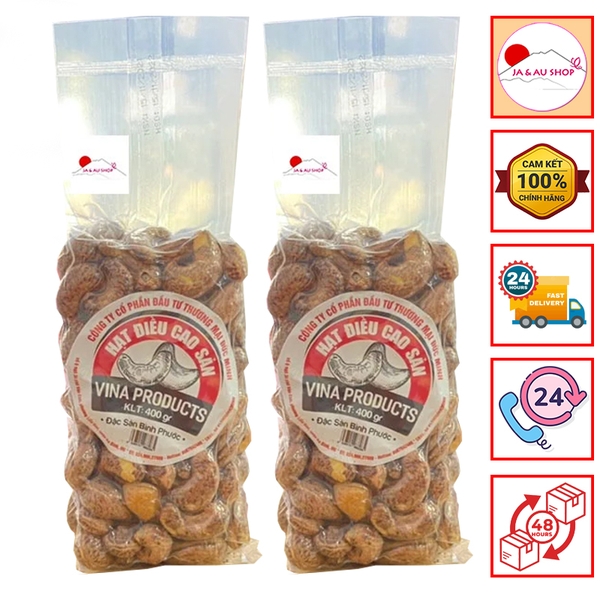 Hạt điều cao sản vina 400gr (Túi) - Đặc sản Bình Phước