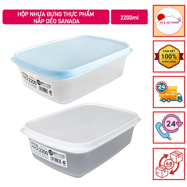 Hộp nhựa đựng thực phẩm nắp dẻo Sanada 2200ml
