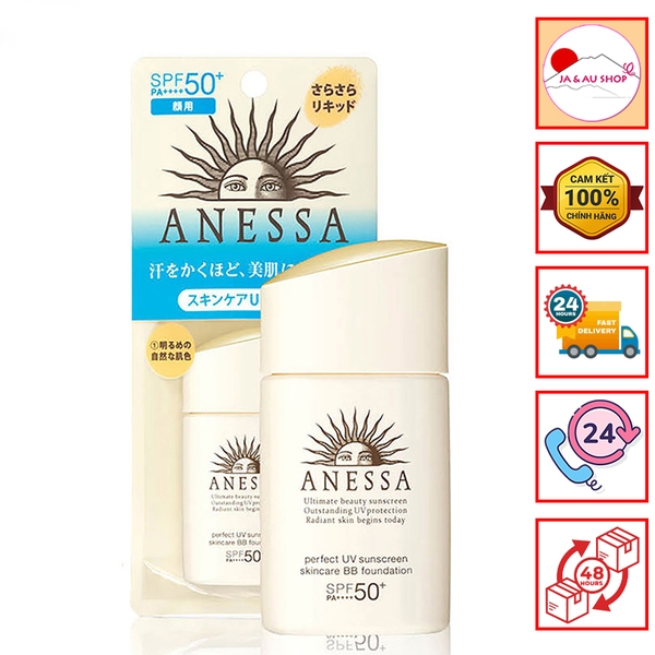 Kem Trang Điểm Chống Nắng Anessa Perfect BB Base Beauty Booster Spf50+ Pa++++ Tông Sáng (25ml)