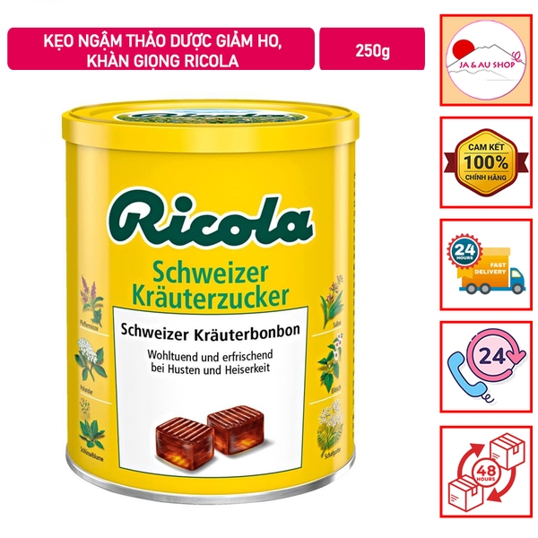 Kẹo Ngậm Thảo Dược Giảm Ho Khàn Giọng Ricola 250g