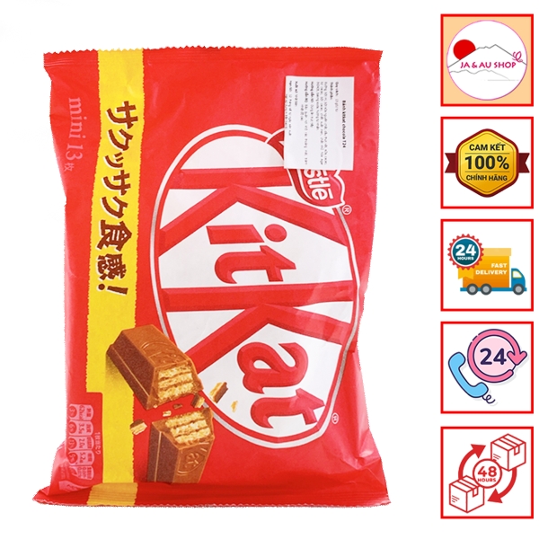 Kẹo Socola KitKat Nestle Nhật Bản, gói 13 thanh x 11.6g