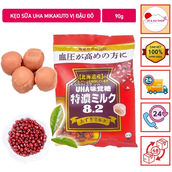 Kẹo sữa UHA Mikakuto vị đậu đỏ 90g