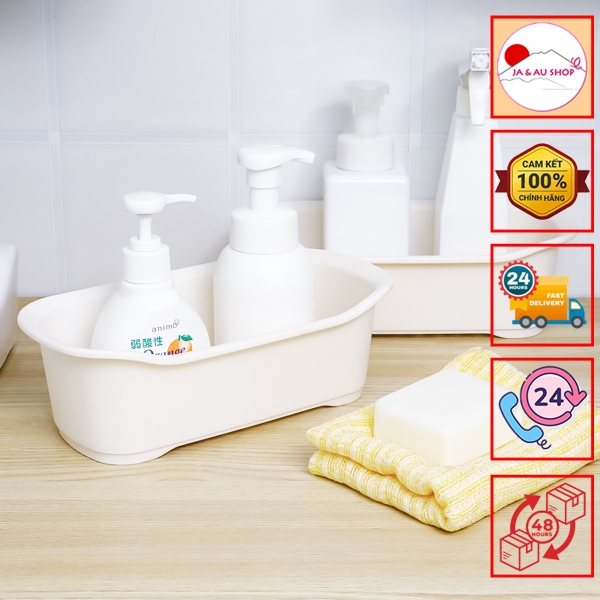 Khay đựng đồ nhà tắm Sanada Seiko màu trắng sữa