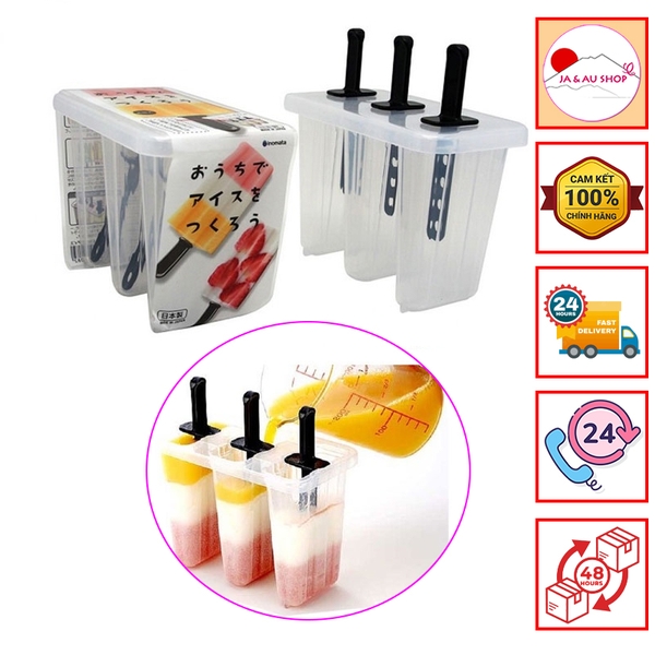 Khuôn làm kem 3 chiếc Inomata Nhật Bản