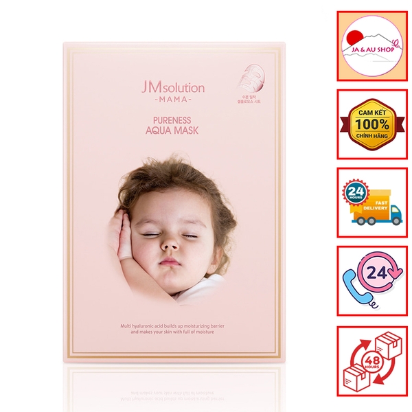 Mặt Nạ Cấp Ẩm Mẹ Bầu JMSolution Mama Pureness Aqua Mask - Hộp 10 Miếng