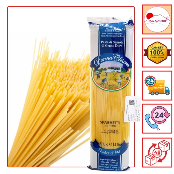 Mì Ý Spaghetti Donna Chiara 1.4mm Hàng nội địa Nhật - Túi 500g