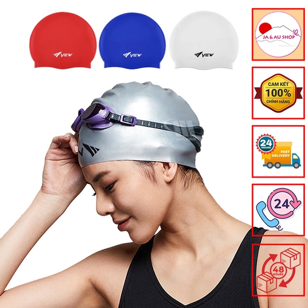 Mũ bơi View V31 nhiều màu - Nón bơi silicone cao cấp Nhật Bản