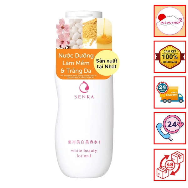 Nước dưỡng làm mềm và trắng da Senka White Beauty Lotion I 200ml