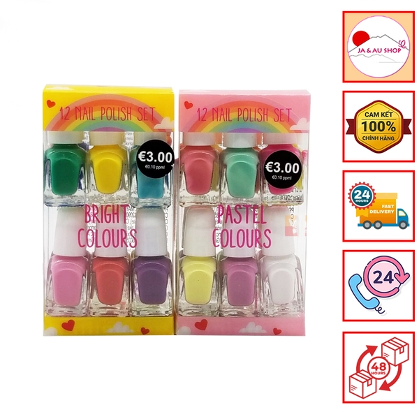 Set 12 lọ sơn móng tay cho bé Primark Pháp