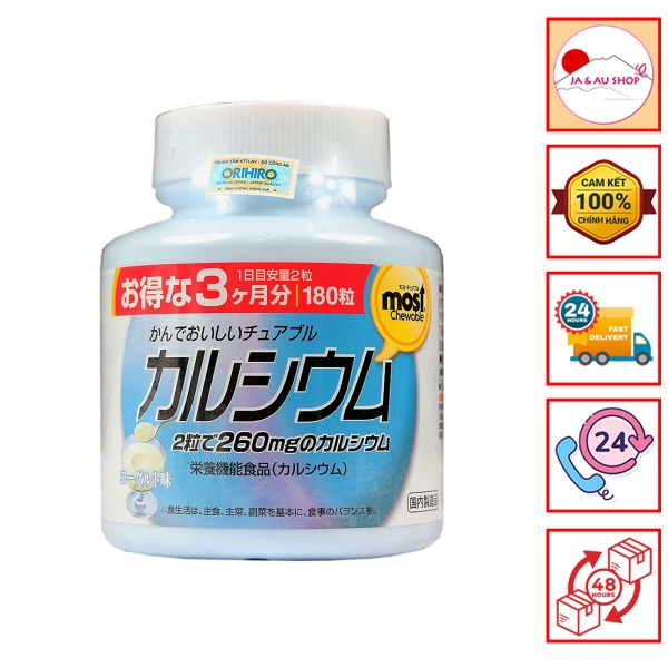 Viên nhai Most bổ sung Canxi vị sữa chua Orihiro 180v