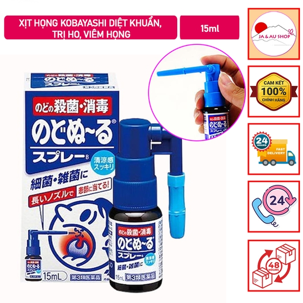 Xịt họng Kobayashi 15ml diệt khuẩn, trị ho, viêm họng