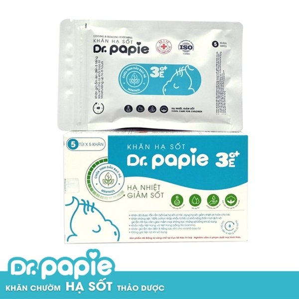 Khăn lau hạ sốt Dr.papie - 3M+
