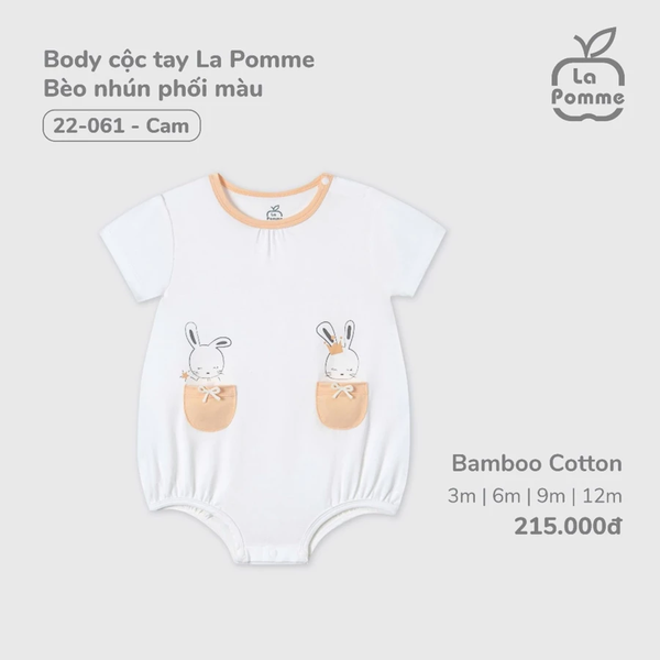 Body cộc tay Lapomme bèo nhún phối màu 3M-12M