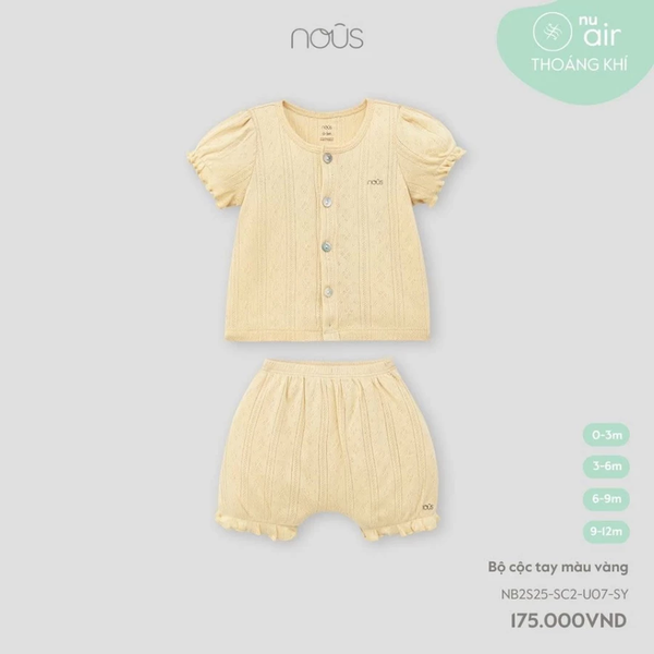 Bộ cộc tay màu vàng 0M-9M