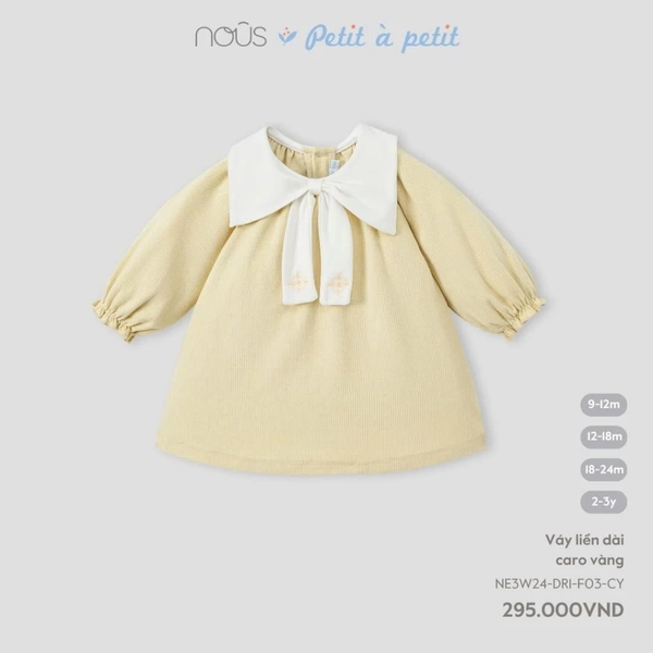 Váy liền dài caro vàng 9M-2Y