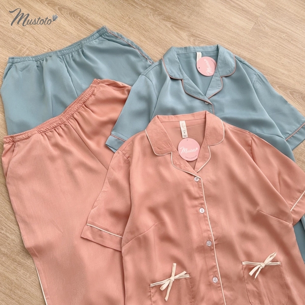 MB18 | Bộ Đồ Mặc Nhà Pijama Lụa Dài Mustoto