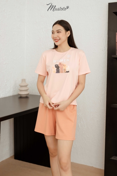 MB03 | Bộ Đồ Mặc Nhà Cotton Quần Đùi Áo Ngắn Tay