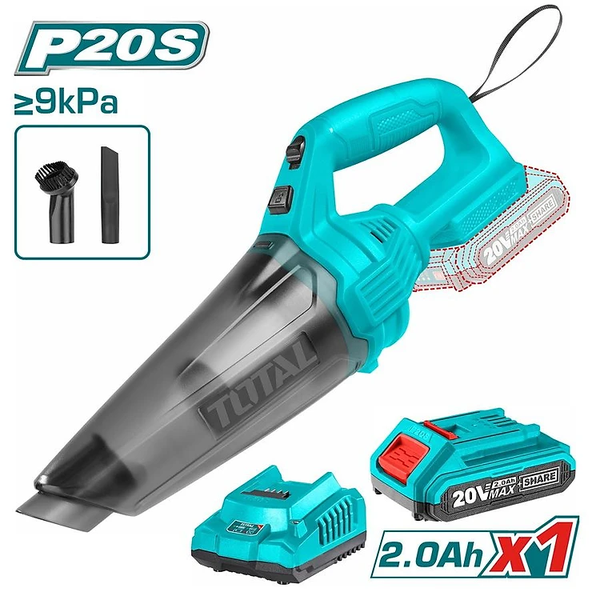 MÁY HÚT BỤI 0.5L DÙNG PIN LITHIUM 20V (1 pin 2.0Ah + sạc )TOTAL TVLI20126 - HÀNG CHÍNH HÃNG