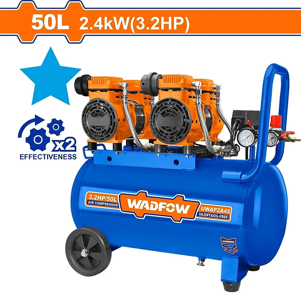 MÁY NÉN KHÍ (KHÔNG DẦU) 2400W-50L WAP2A45 WADFOW - HÀNG CHÍNH HÃNG