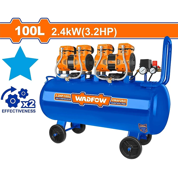 MÁY NÉN KHÍ (KHÔNG DẦU) 2400W-100L WAP2R41 WADFOW - HÀNG CHÍNH HÃNG