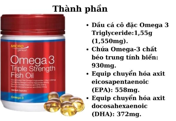 Viên uống dầu cá Microgenics Omega 3 Triple Strength Fish Oil 150 viên