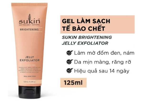 Gel tẩy tế bào chết Sukin Brightening Jelly Exforliator chính hãng