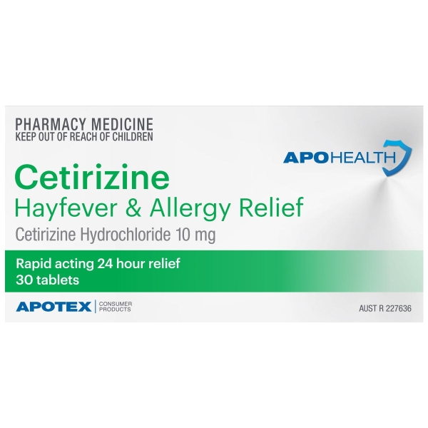 Thuốc dị ứng ApoHealth Cetirizine 10mg Hayfever & Allergy Relief