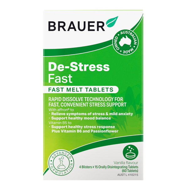 Viên ngậm giảm căng thẳng Brauer De-Stress Fast Melt