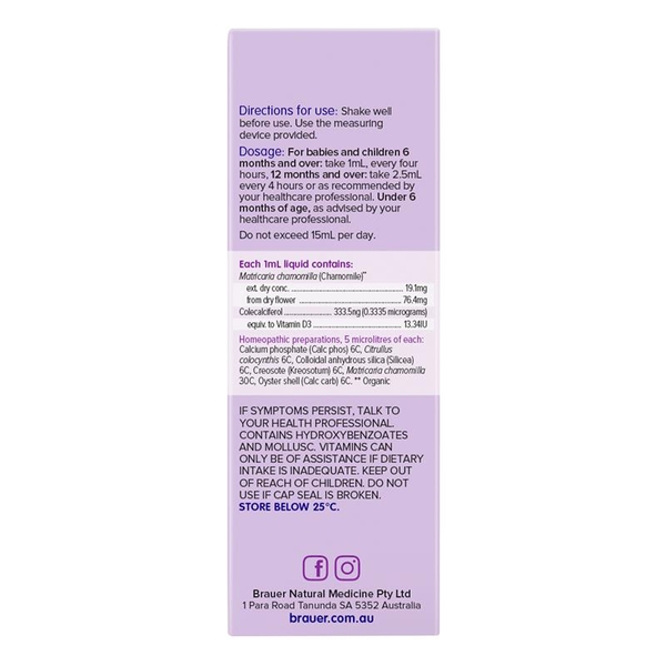 Siro giảm đau khi mọc răng Brauer Baby & Child Teething 100ml