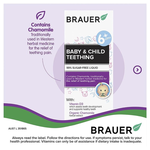 Siro giảm đau khi mọc răng Brauer Baby & Child Teething 100ml