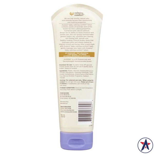 Aveeno Baby Lotion Calming Comfort Lavender Vanilla Scented 226ml