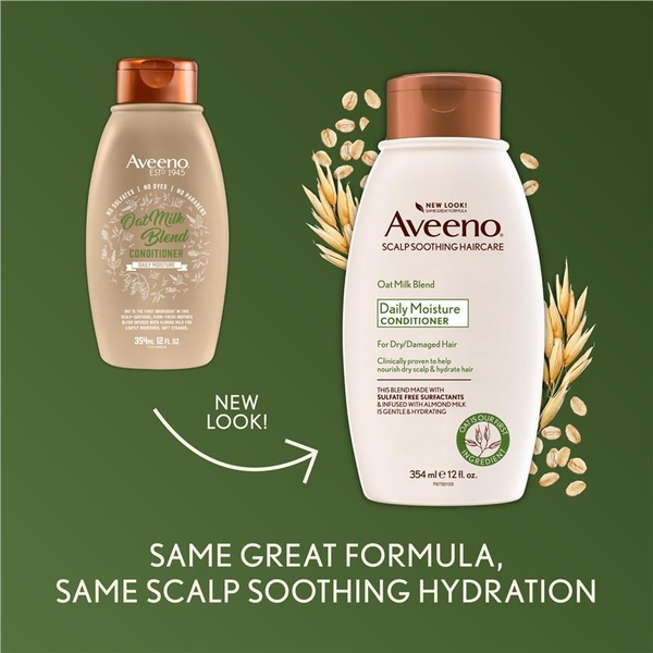 Dầu xả cho tóc khô và hư tổn Aveeno Oat Milk Blend Moisturising Conditioner For Dry & Damaged Hair