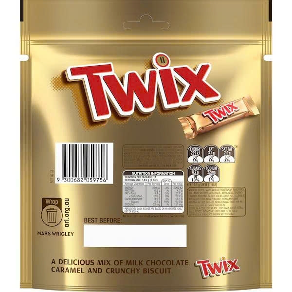 Bánh socola Twix Chocolate gói 11 miếng 159g