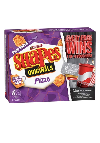 Bánh quy mặn Arnott's Shapes Original Pizza 190g