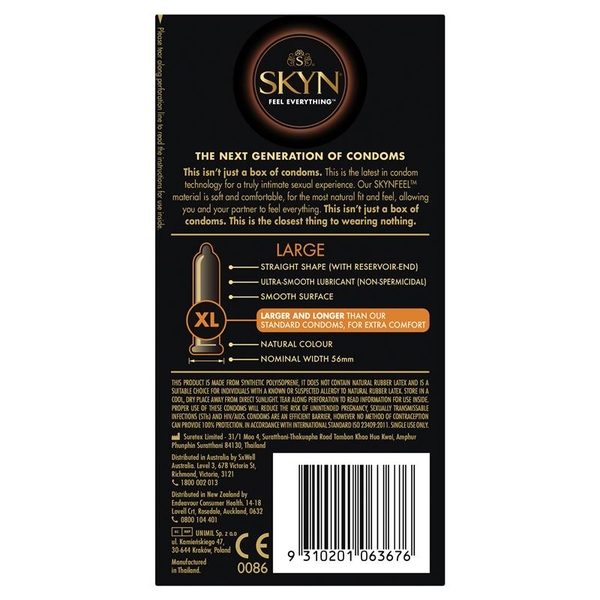 Bao cao su SKYN Large Condom hộp 10 cái