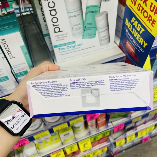 Bộ chăm sóc da mụn Benzac 3 Step Clear Skin Acne Control Kit 1 bộ