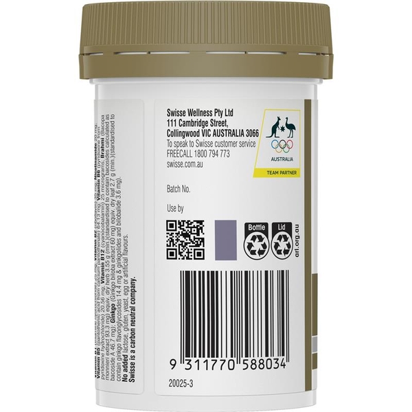 Swisse Ultiboost Memory + Focus tăng trí nhớ sự tập trung 50 viên