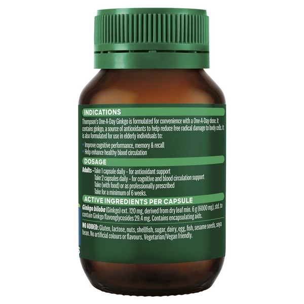 Viên uống bổ não Ginkgo Úc 6000mg Thompson's One A Day 60 viên