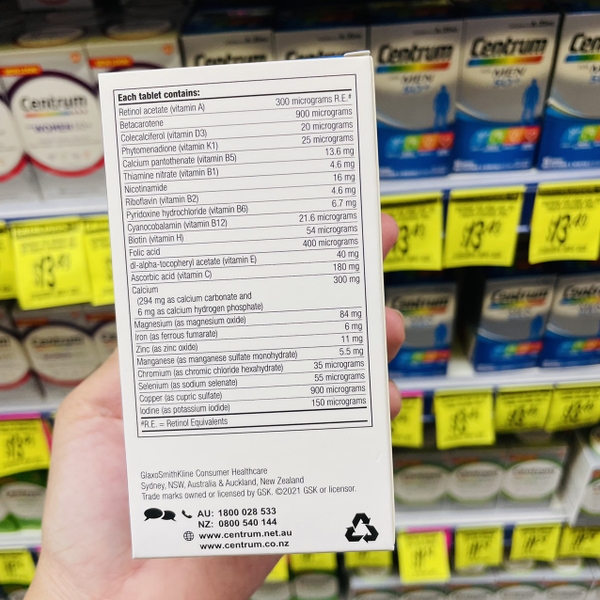 Centrum Multivitamin For Men cho nam dưới 50 tuổi